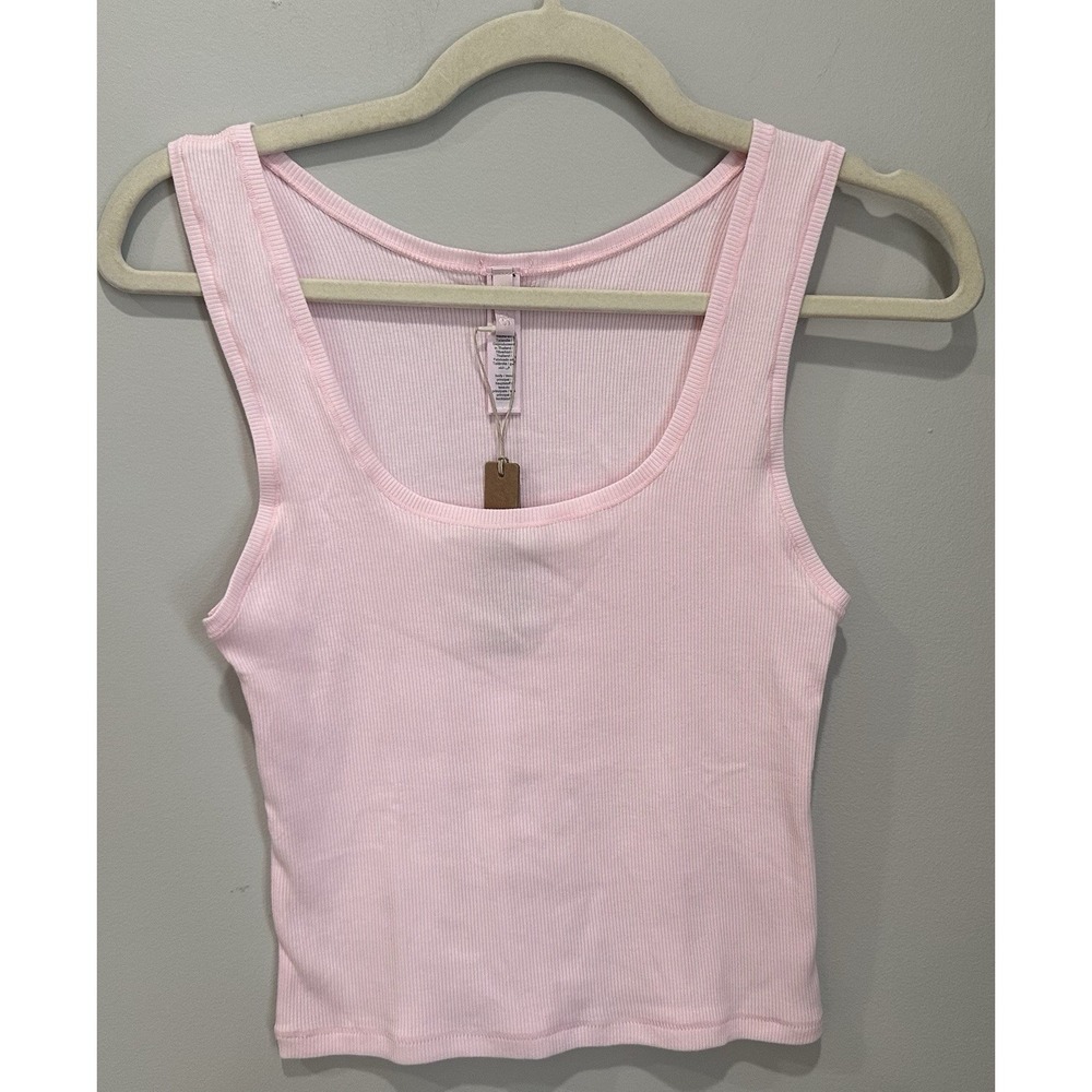 Skims Cotton Rib Tank Top Women's Size XL Cherry Blossom Pink NWT
